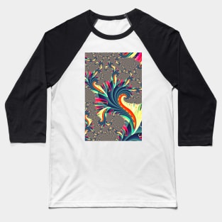 Colourful Fractal Spirals Baseball T-Shirt